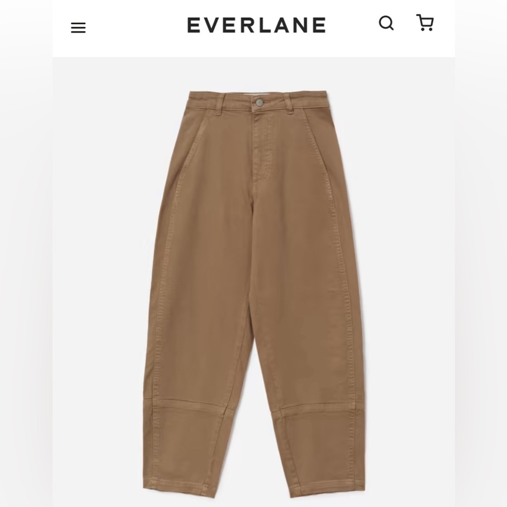 Everlane The Utility Barrel Pant Womens Size 4 Toasted coconut